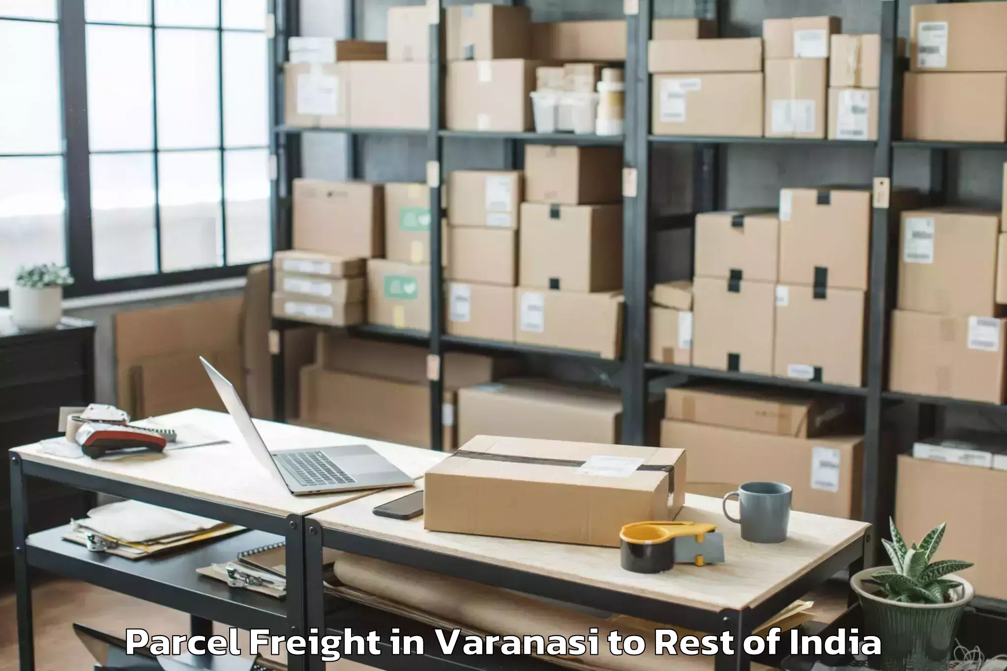 Easy Varanasi to Rajouri Airport Rji Parcel Freight Booking